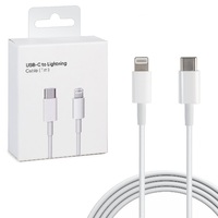Кабель Type-C - Lightning для iPhone 11 Pro Max/ XS/ 8 Plus, oem, 1м, белый, коробка